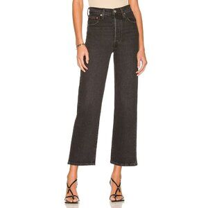 NWT Levi's Ribcage Straight Ankle in Feelin' Cagey Black Super High Rise Jean 28